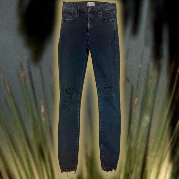 Agolde Black ‘Sophie High-Rise Distressed Skinny Jeans’ Size 26 - Picture 8 of 16